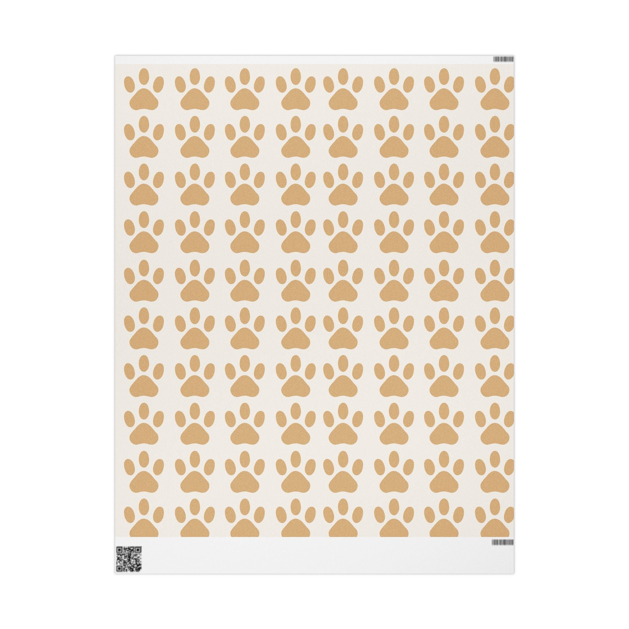 Paw Print Wrapping Paper — Neutral Cream & Tan Pet Gift Wrap