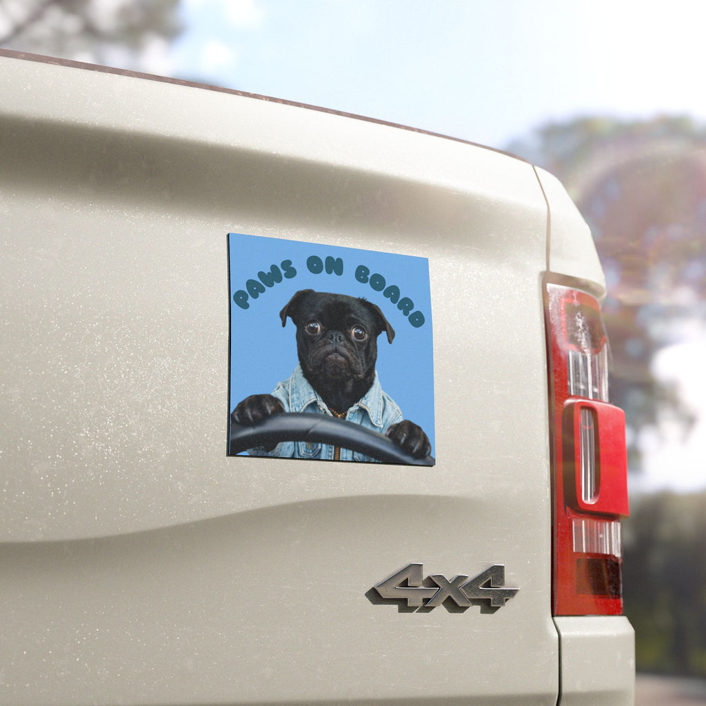 Paws On Board Car Magnet