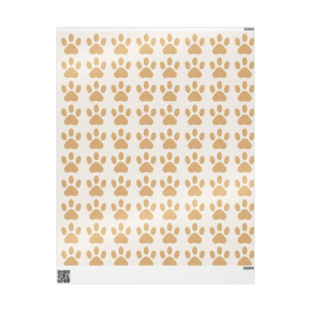 Paw Print Wrapping Paper — Neutral Cream & Tan Pet Gift Wrap