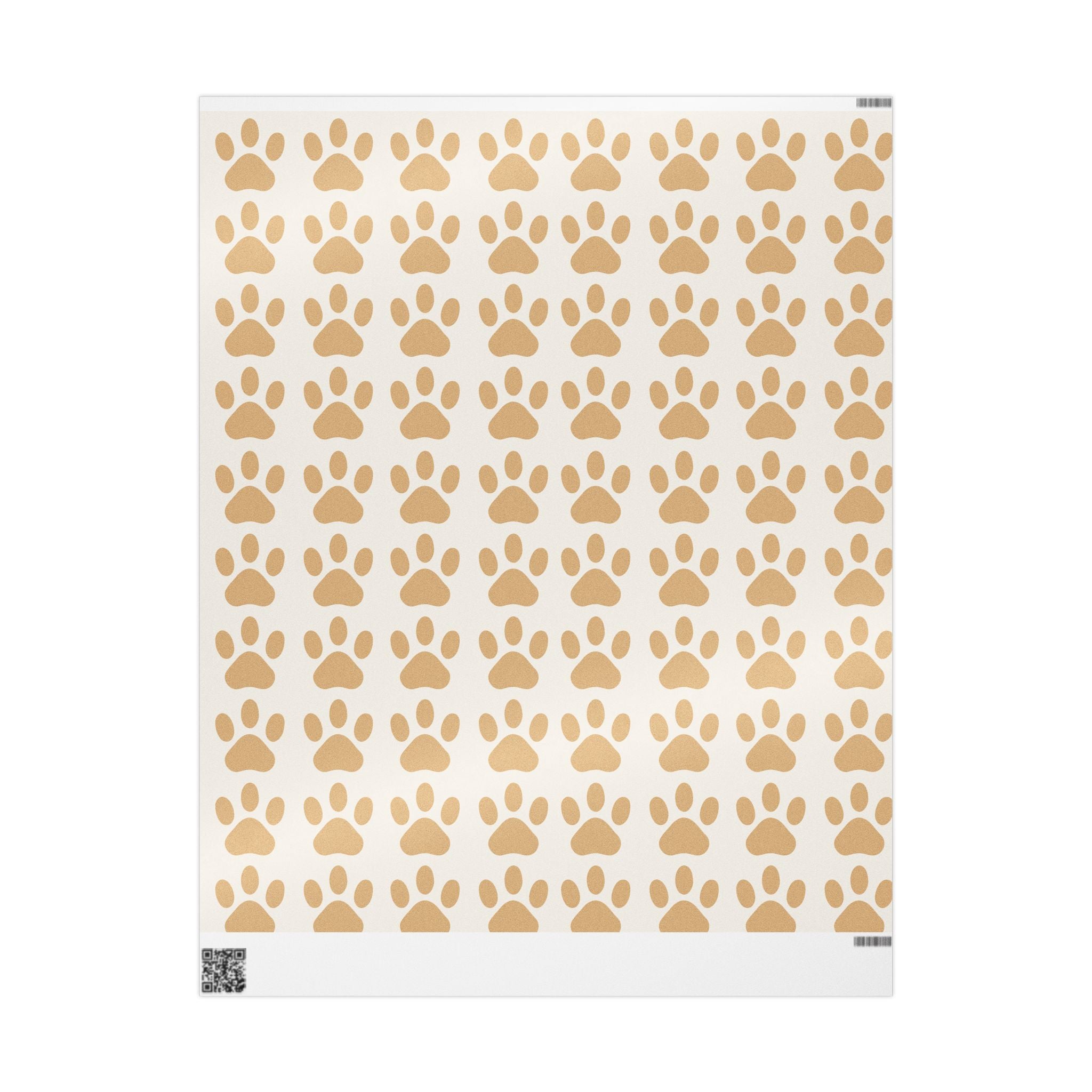 Paw Print Wrapping Paper — Neutral Cream & Tan Pet Gift Wrap