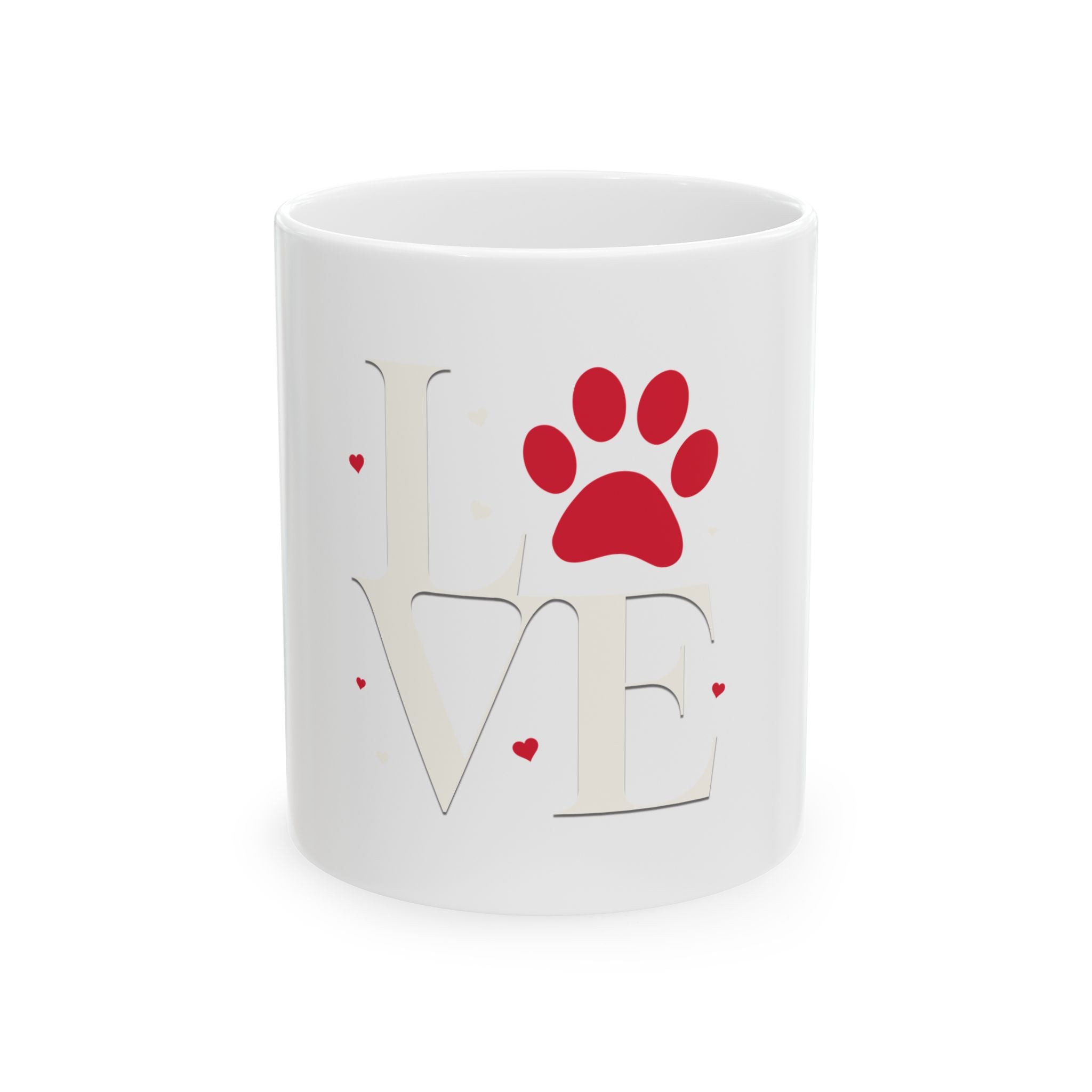 Love Paw Ceramic Mug — Pet Lover Coffee Cup (11oz)